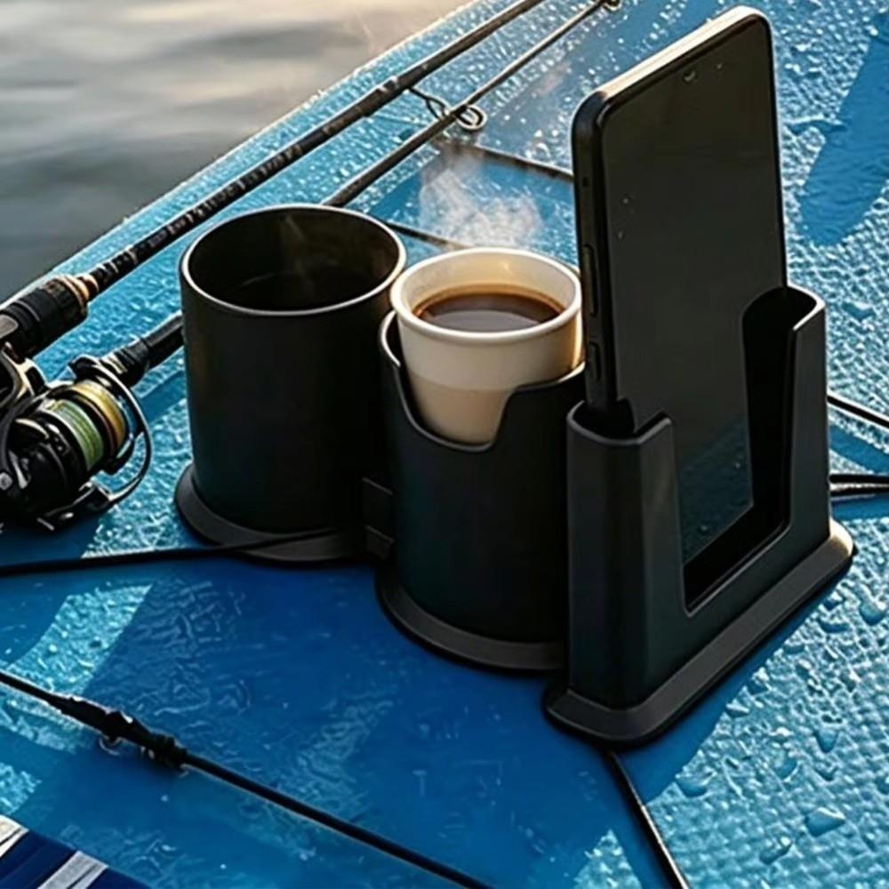 2-in-1 Design Paddleboard Cup Holder Waterproof Plastic Drink And Phone Holder Kayaks