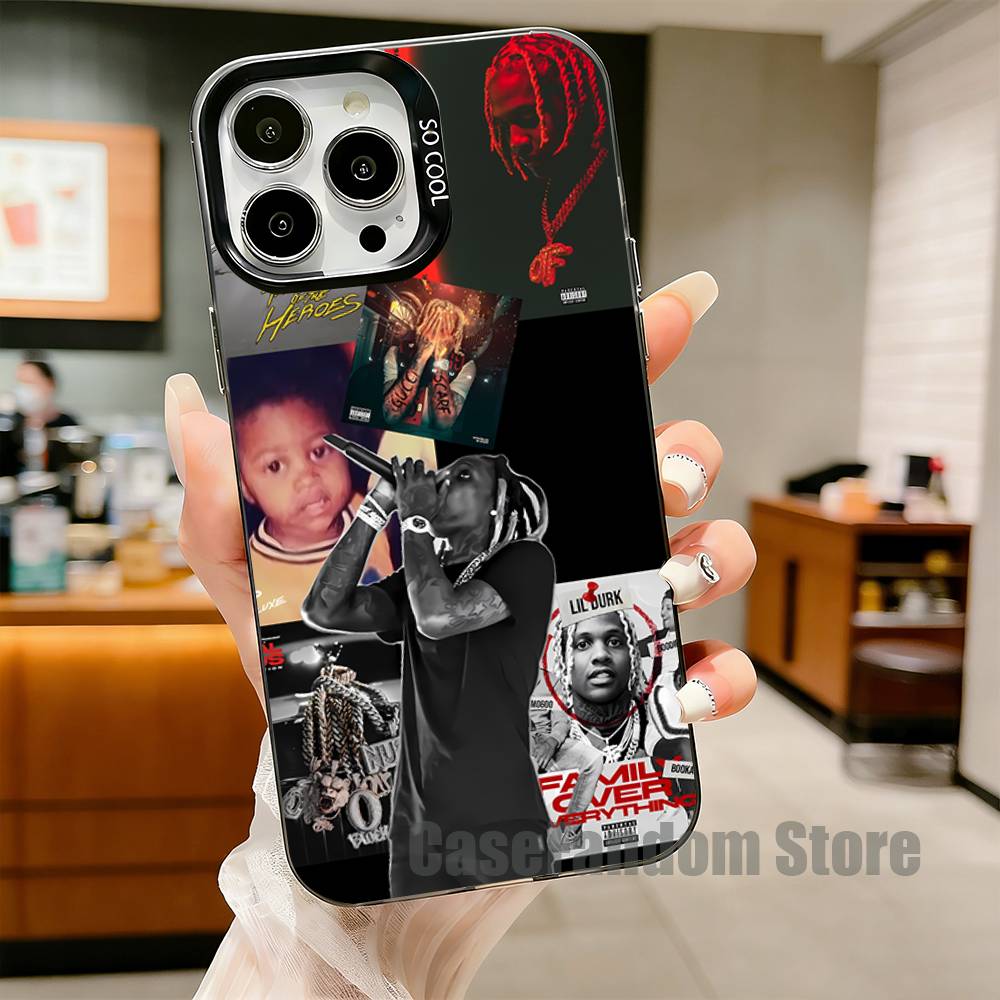Чехол для телефона L-Lil Durk Deep Thoughts для iPhone 17,16,15,14,13,12,11,Pro,Max,Plus, Черный Матовый Ударопрочный Чехол