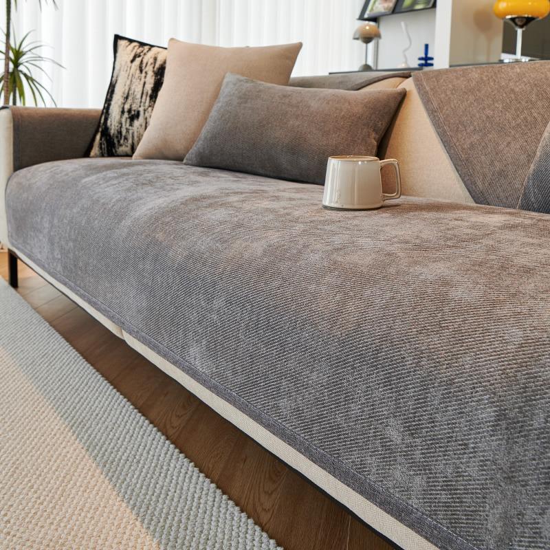 Minimalist Twill Solid Chenille Sofa Cover for All Seasons Living Room Non-slip Sofa Seat Cover Couch Slipcover, Sofa Towel