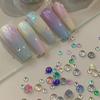 Красочные русалочьи пузырьковые бусины для ногтей, плоские конфетные полукруглые русалочьи алмазные макароны для ногтей