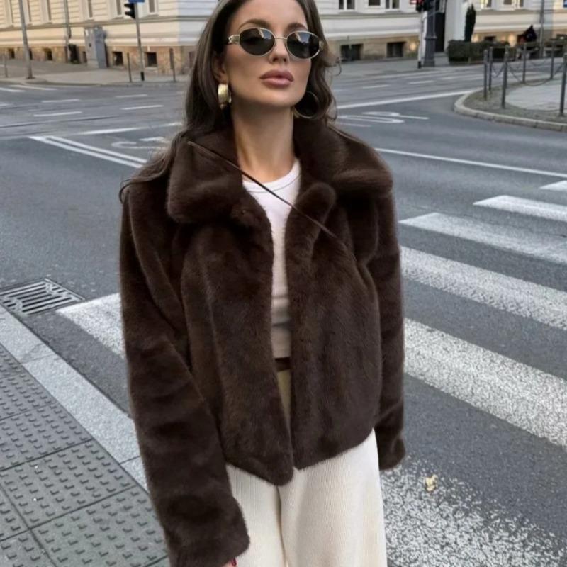 Куртка из искусственного меха «Ветер», женская модная короткая куртка из меха норки, маленькая плюшевая меховая куртка