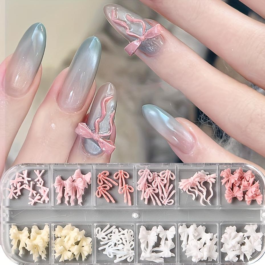 12 Grids Luxury Nail Charms Colorful Different Bow Design Jewelry Decoration Wedding Manicure Art Accessories Nail Supplies