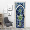 3D Geometric Door Sticker Self-adhseive Vinyl Full Door Wrap Cover Stickers Modern Abstract Geometry Wall Art Mural Decorations