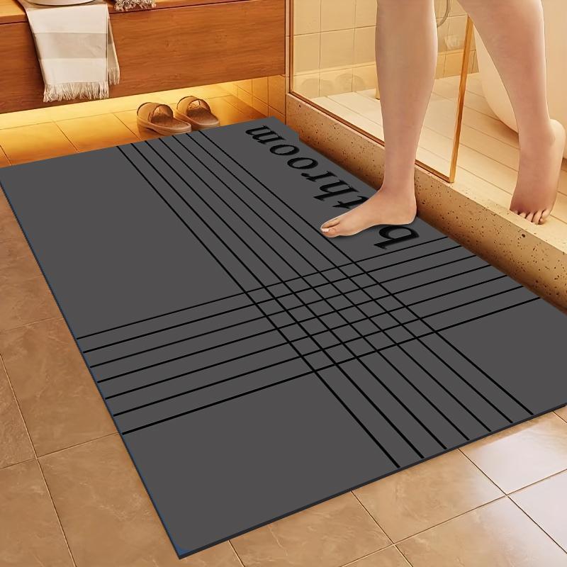 Dark Grey and Grey Soft Absorbent Bath Rug 3d Printing Anti-slip Absorbent Bathroom Rug Geometry Bath Rug Mat
