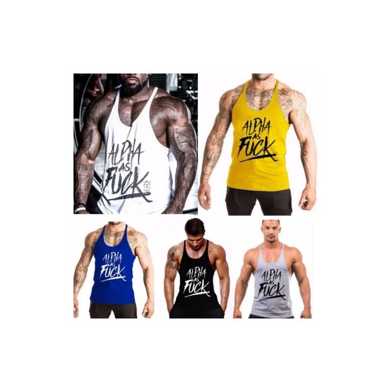 Sports Homme Tank Tops Débardeur Hauts Tshirt Maillot Muscle Gym Stringer Alpha