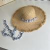 UV Protection Lafite Straw Hat Lace-up Weave Straw Cap Elegant Beach Hat Spring