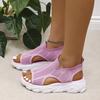 Summer New Thick-soled Fish Mouth Sandals Women's Woven Mesh Flat-soled Beach Shoes Fashion Casual Student Sports Sandals