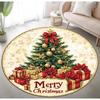 Рождественский ковер Коврик Merry Christmas Ковер под рождественскую елку Круглый ковер под рождественскую елку Ковер для рождественского украшения Рождественский подарок