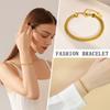 Stainless Steel Gold Color Double Spell Thick Twist Chain Bracelet Female Simple Temperamental Jewelry