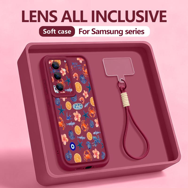 Чехол-ремешок на запястье для Samsung Galaxy S26 S24 S25 Ultra S23 S25 FE A57 A17 A37 A56 A16 A55 A54 A15 A25 Чехол для телефона Акула-кит