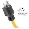 Double Male To Male Extension Cord, Generator Adapter Cord NEMA 5-15P For Transfer,12AWG 125V