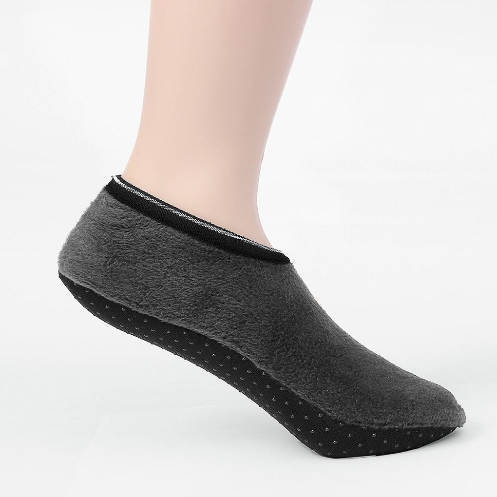 Winter non-slip fleece lined socks 225-245mm gray thermal socks