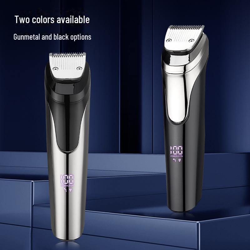 Электрический набор для ухода за мужчинами: 5-в-1 машинка для стрижки волос и бакенбард, триммер для носа и бритвенный набор.