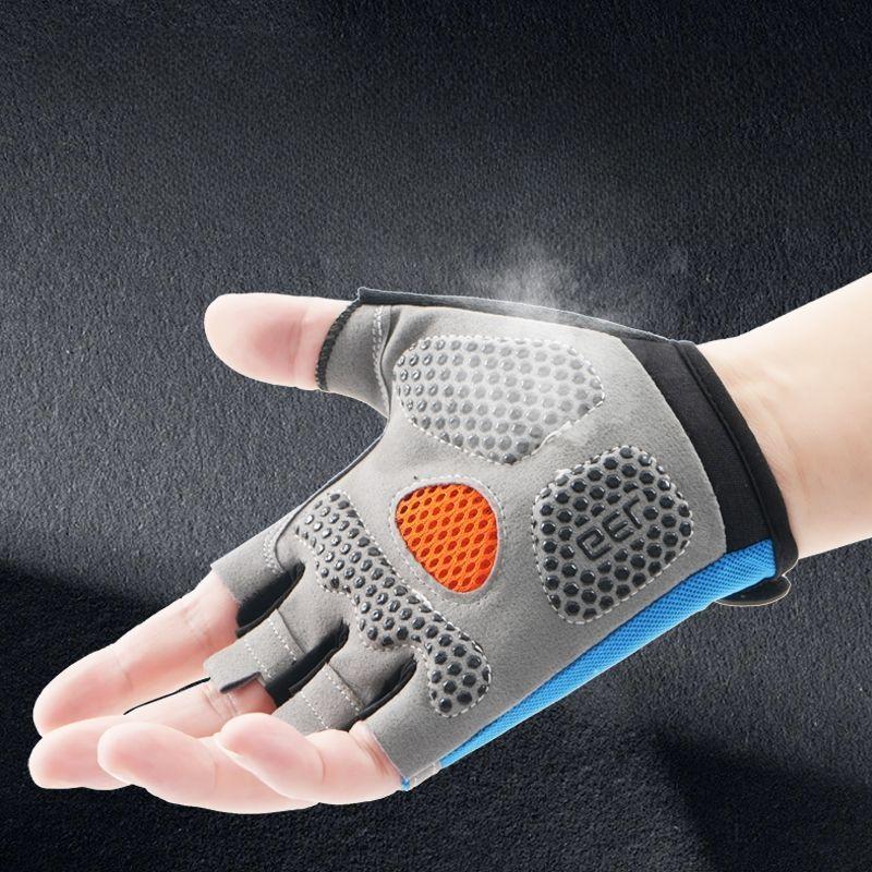 Велосипедные перчатки для езды на открытом воздухе из хлопка с полупальцами, спортивные мужские и женские, дышащие, амортизирующие, нескользящие