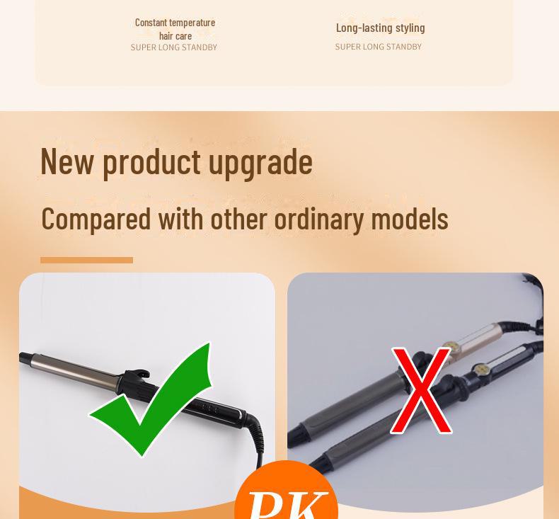 Профессиональные вращающиеся на 360° щипцы для завивки волос для салонного использования — большие и маленькие размеры