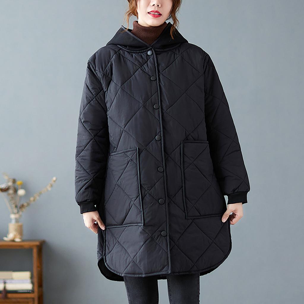 Женская И Зимняя Толстовка с капюшоном средней длины свободного кроя из легкого хлопка с длинными рукавами