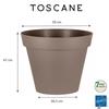 EDA Round Flower Pot TOSCANE - 76 L - Ø 60 X H 47 Cm - Taupe