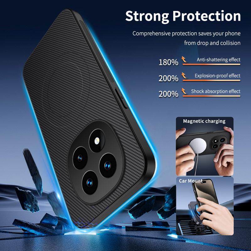 Для Redmi 14C Note 14 Pro Plus 5G 4G Чехол для телефона Магнитная беспроводная зарядка Защита объектива Силиконовый кожаный чехол-накладка