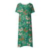 Summer Dress For Women Casual Printed V-Neck Short-Sleeve Beach Swing Dress