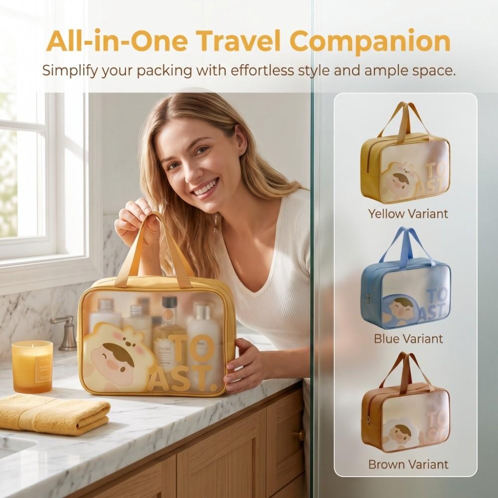 Portable Transparent Wash Bag Waterproof Travel Makeup Case Large Capacity Cosmetic Bag Bathing