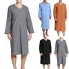 Мужская однотонная пижама Jubba Thobe, модная однотонная свободная мусульманская одежда, ночная рубашка с длинными рукавами, халаты, мужской мусульманский кафтан