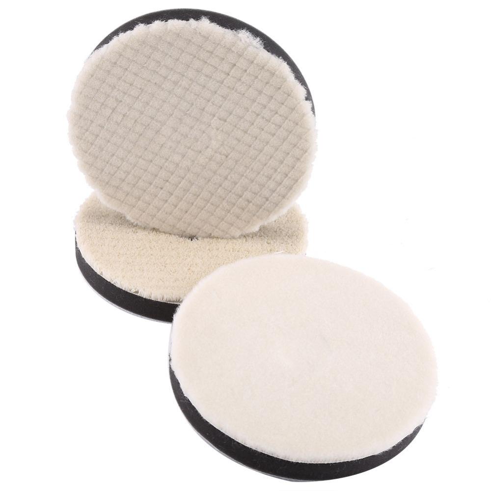 3PCS White Waxing Wool Pad 2 Inch/3 Inch/4 Inch Auto Detailing Pad Car Buffing Pad Auto Detailing