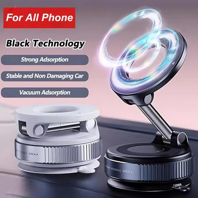 K007 Для iPhone 14 15 16 Сильный магнитный автомобильный держатель для телефона Складной дизайн Регулируемое на 360° вакуумное крепление для использования в автомобиле/на столе/в ванной