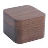 Ring Box Walnut Wood Frame Sponge Padding Retro Style Ring Holder for Engagement Wedding Jewelry