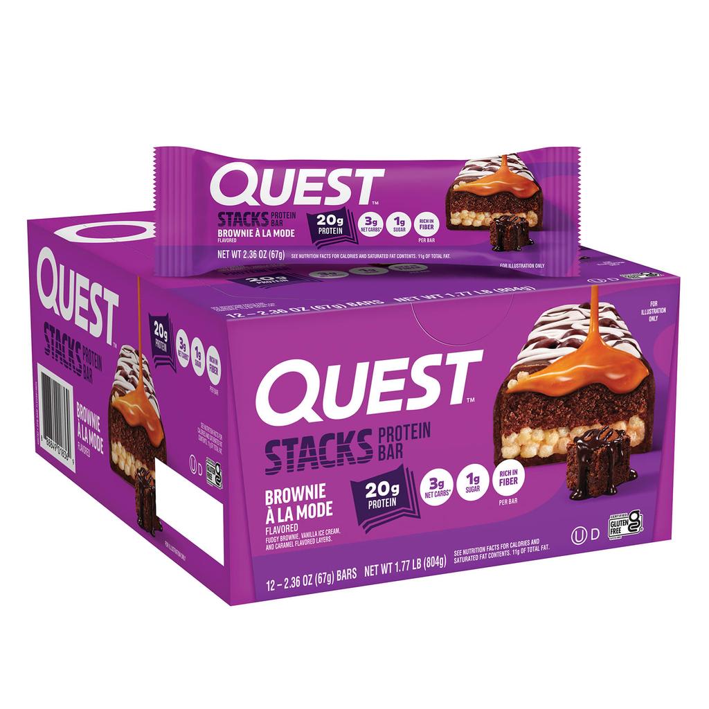 Quest Nutrition, Stacks, Protein Bars, Brownie à la Mode, 12 Bars, 67g each (2.36oz)