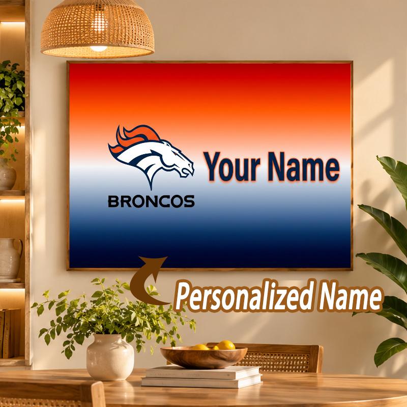 Custom Name Denver Broncos 5D Diamond Painting Personalized Full Drill Diamond Art Kit Gift