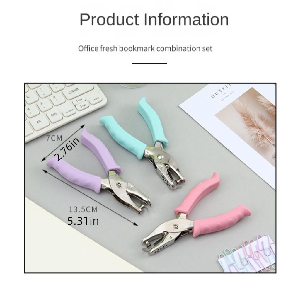Macaron Color Single Hole Punch Non-slip Handle DIY Paper Puncher Mini Paper Punch  Office