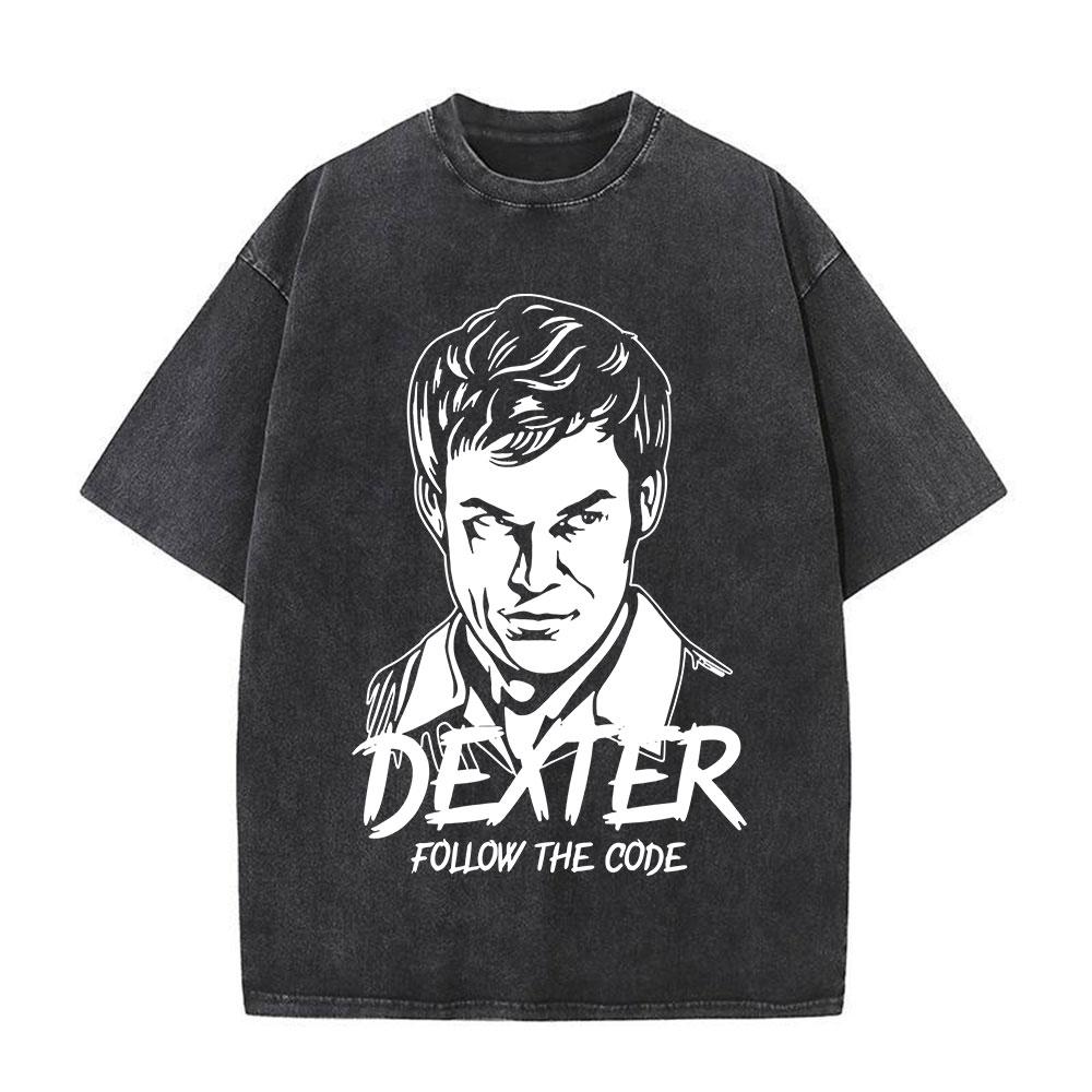 Tv Play Washed Vintage Dexter Morgan Graphic Tshirts Mens Women Clothing Casual Short Sleeve T Shirts Fashion Gothic Tshirt