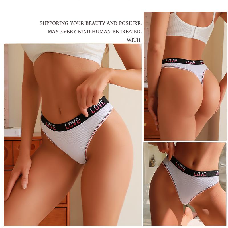 3Pcs/Set Women's Cotton Panties Sexy Sport Low Waist Briefs S-XL Comfortable Underwear Female Soft Color Underpants Lingerie