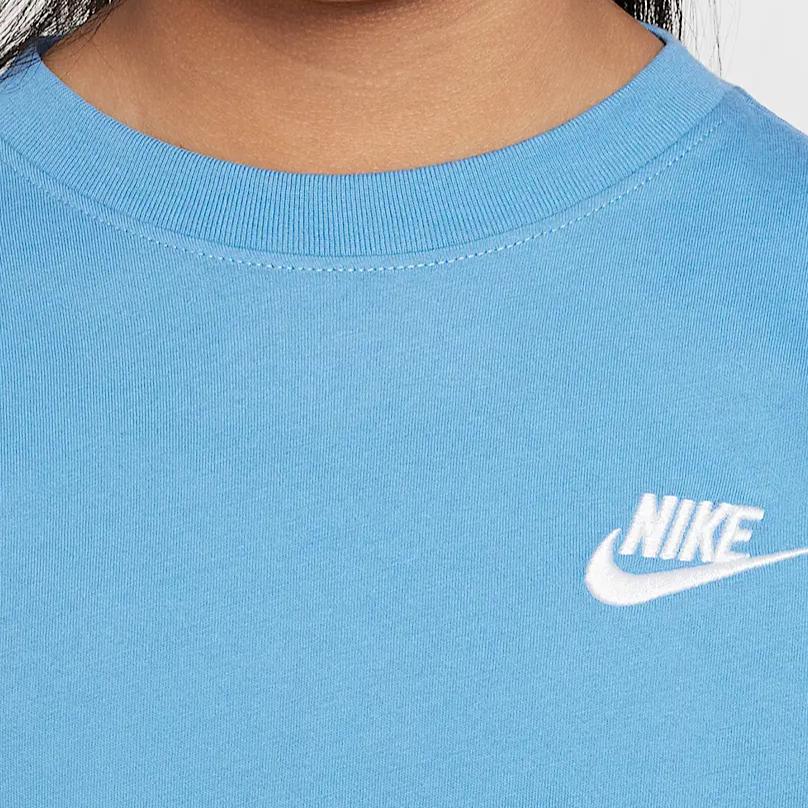 Nike Детский пуловер с круглым вырезом и коротким рукавом, детские топы, синий FZ5177-415