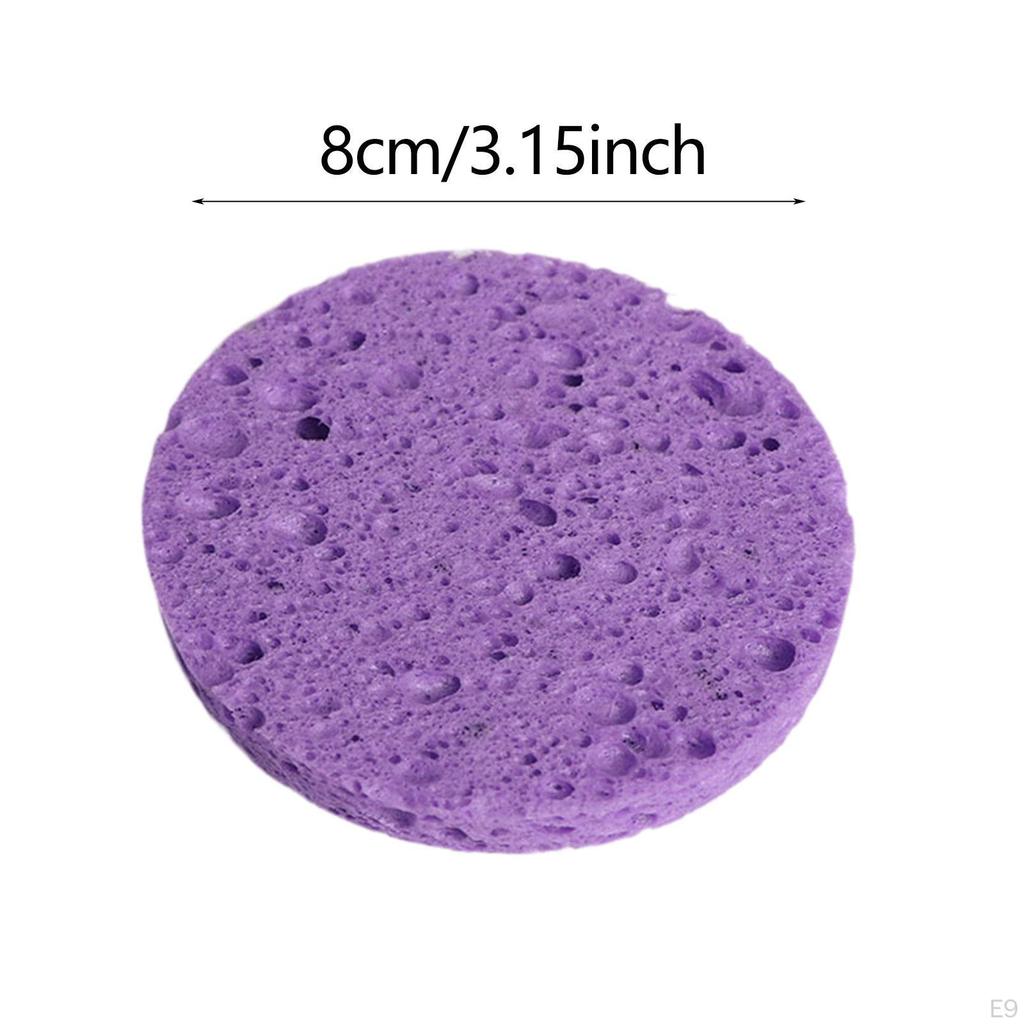 10 Pieces Face Cleansing Pads Facial Sponges Makeup Removal Wood Pulp Cotton Elastic