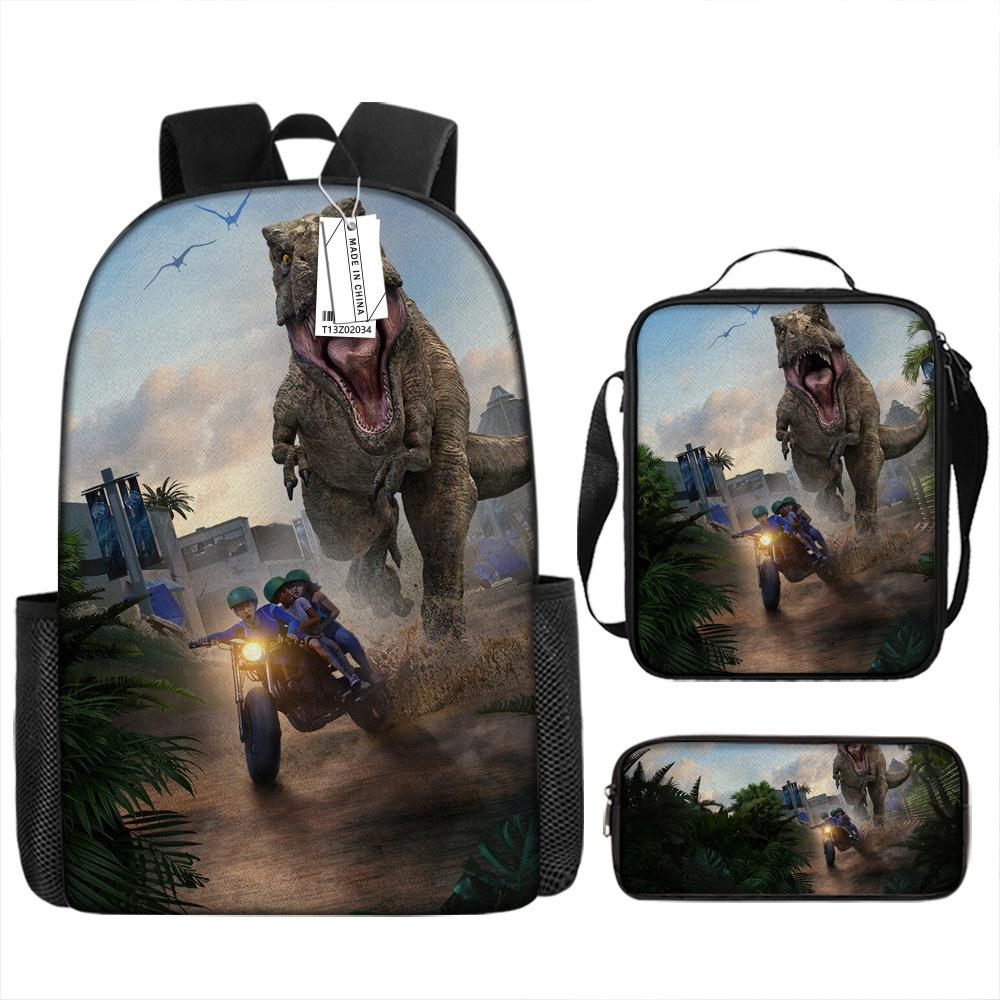 Jurassic Park European and American Retro Schoolbag First Grade~ Fourth Grade Bag Backpack