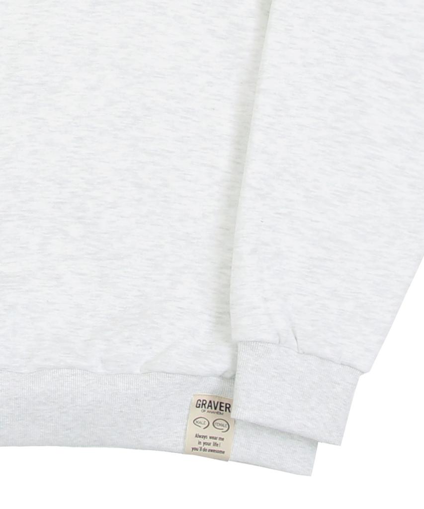GRAVER [Unisex] Small Double Drawing Smile Sweatshirt_Melange White