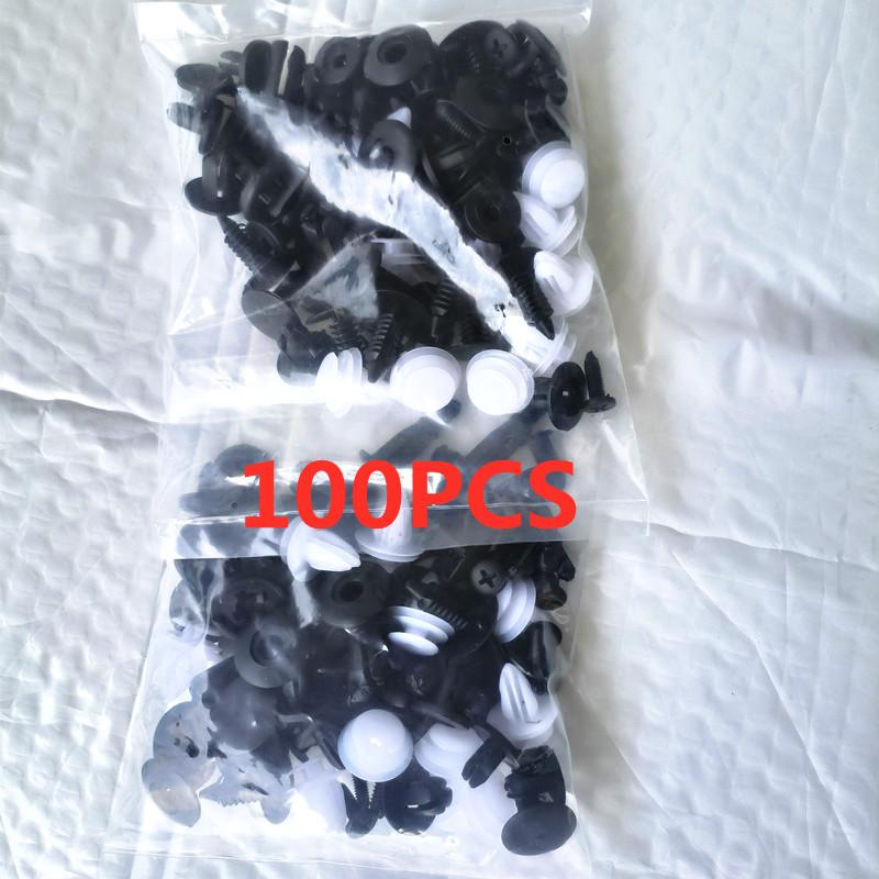 100pcs Auto Fastener Clip Car Fender Push Retainer Pin Rivet Bumper for Door Trim Panel Retainer, Bag Package Car Clips