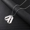 Titanium Steel Blade Pendant Men's Necklace Simple Long Sweater Chain Men's Pendant Jewelry Geometric Pendant