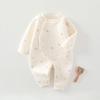 Cozy Air Cotton Baby Romper - Long Sleeve, Side Snap, Boneless Crawling Suit for Newborns - Perfect for Autumn & Winter Outings