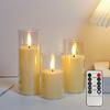 3Pcs Flameless Candle LED Night Lamp with Remote Control Flickering Flame Effect Battery Operated Candles Party Decorations