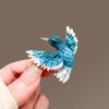 National Style Blue-Winged Bird Brooch High-End Femininity Retro Pin Coat Suit Corsage Design Creative Accessories