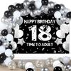 Sensfun С Днем Рождения 18 лет Фон для Мальчиков Девочек Черно-Белый Время Стать Взрослым 18-летие Украшения 18 Лет Рожд