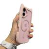 Прозрачный чехол для iPhone 16/16 Pro Max с розовыми кошачьими ушками и магнитным кошачьим хвостом