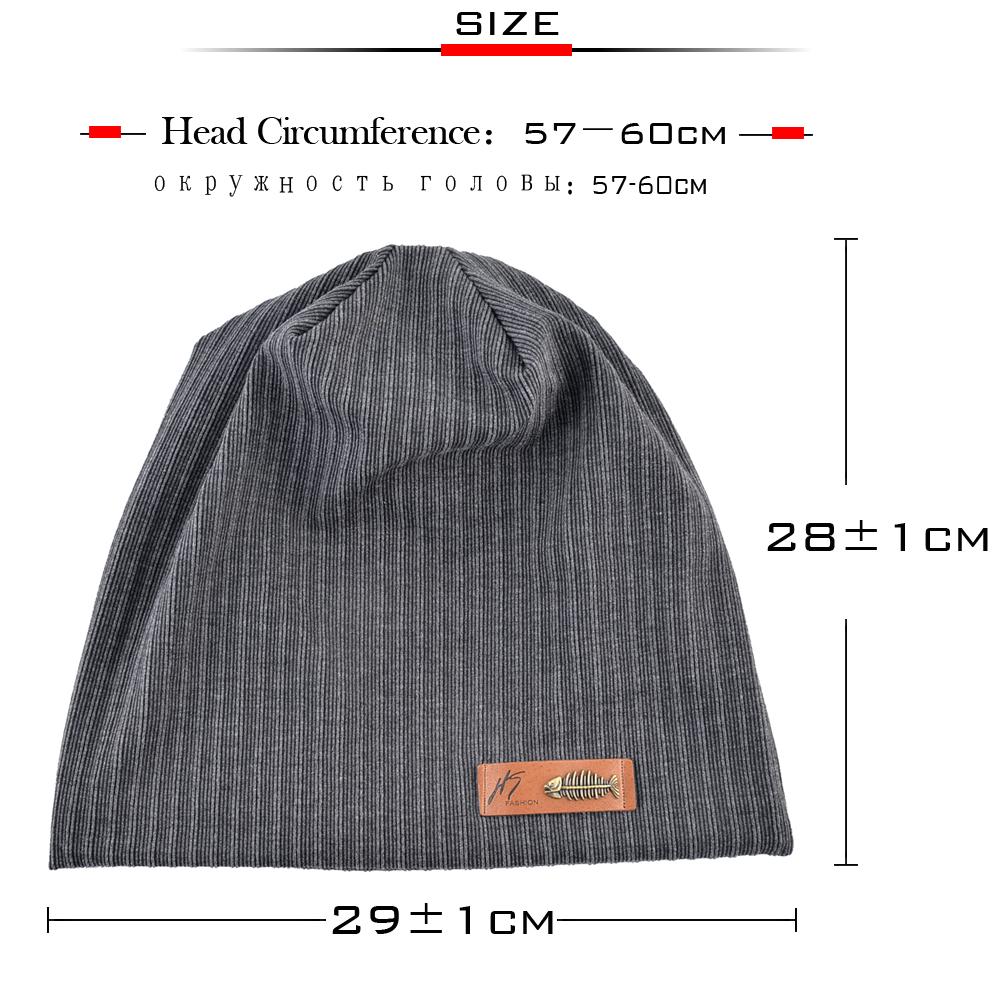 Fashion Beanies Women Solid Color Hat With Fish Bone Logo Spring Autumn Casual Turban Beanie Men