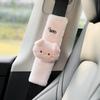 1pc Cute Cartoon Bow Bear Car Seat Belt Cover Imitation Rabbit Fur Auto Seatbelt Safety Shoulder Pad Soft Plush Protector