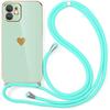 Phone Case - for iPhone 12 - Turquoise - Heart Pattern - Shockproof - Flexible