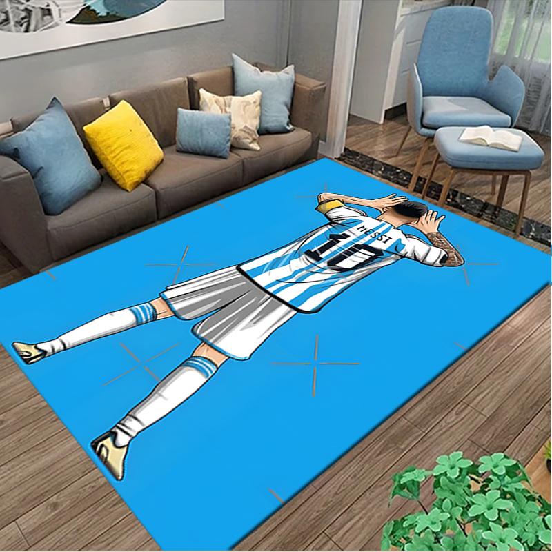 1pc Area Rug Appropriate for Office, Football Star Messi Carpet, Versatile Printed Chair Rug, Durable Home Sofa Carpet