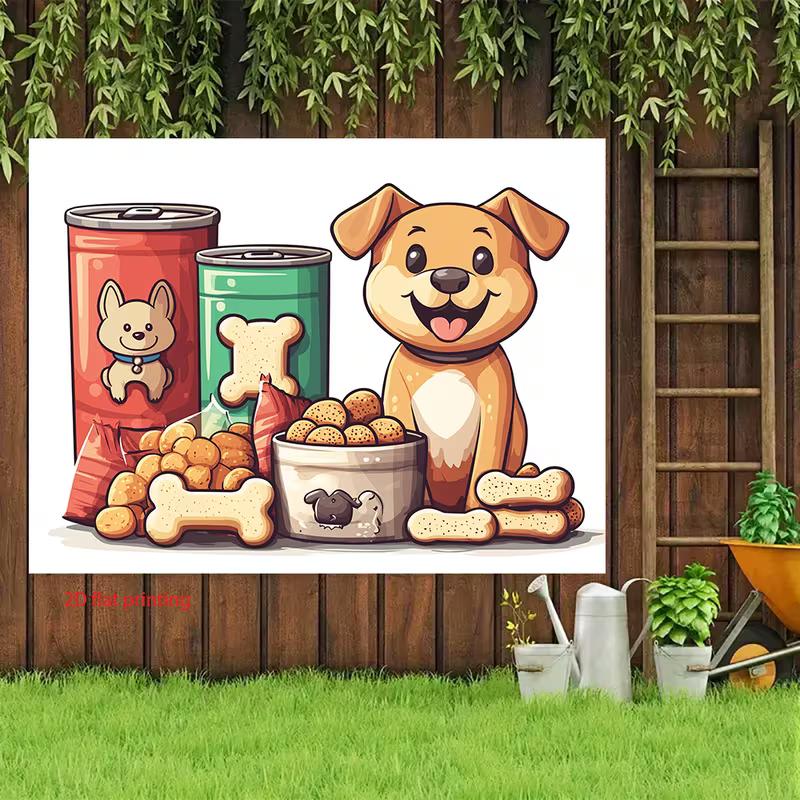 2D Щенок с фоном для фотосъемки консервов
