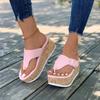 Fashion Women Summer Flip Flops Shoes Female Wedge Platform Sandal 2024 Ladies Thick Bottom Casual Slippers Black Pink White